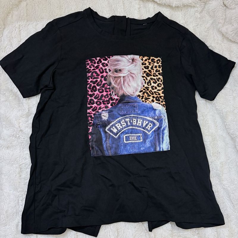 Black Graphic Print T-Shirt