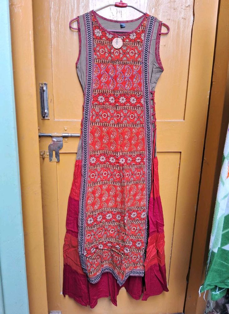 Ethnic Gown With Attached Skirt