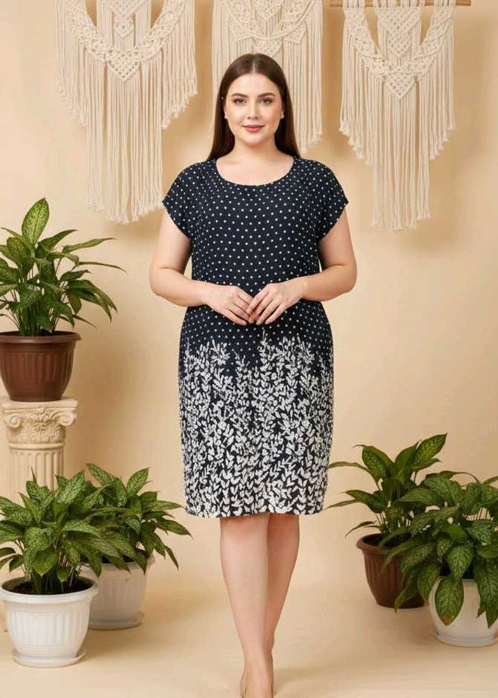 Navy Polka Dot &amp; Floral Dress