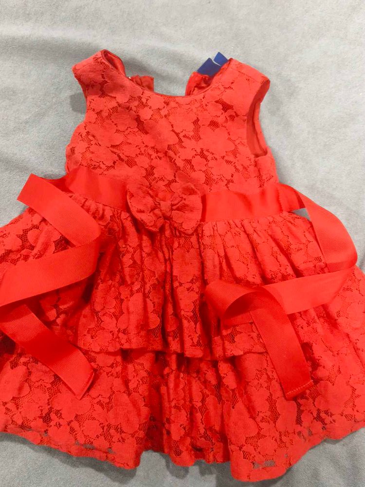 Adorable Red Lace Baby Dress