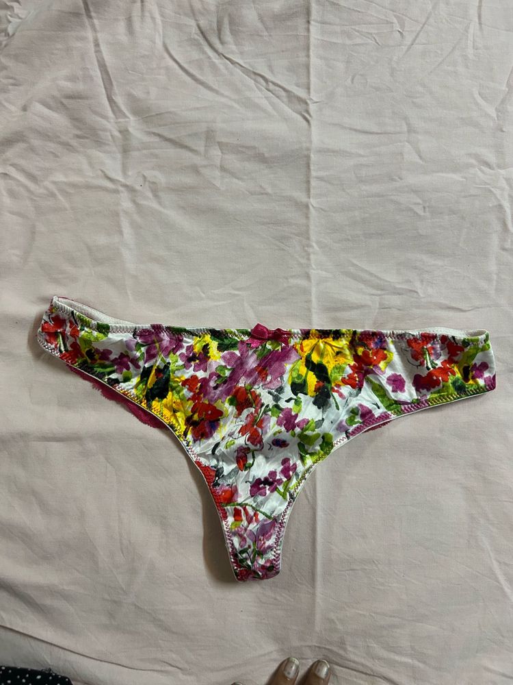 Floral Print Thong