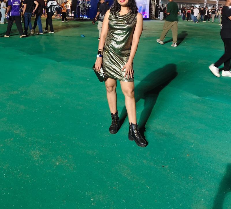 Shimmery Gold Party Dress