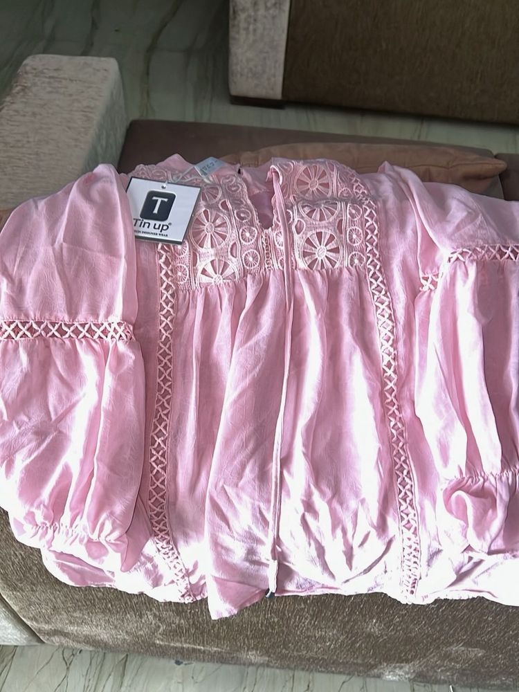 Pink Embroidered Top