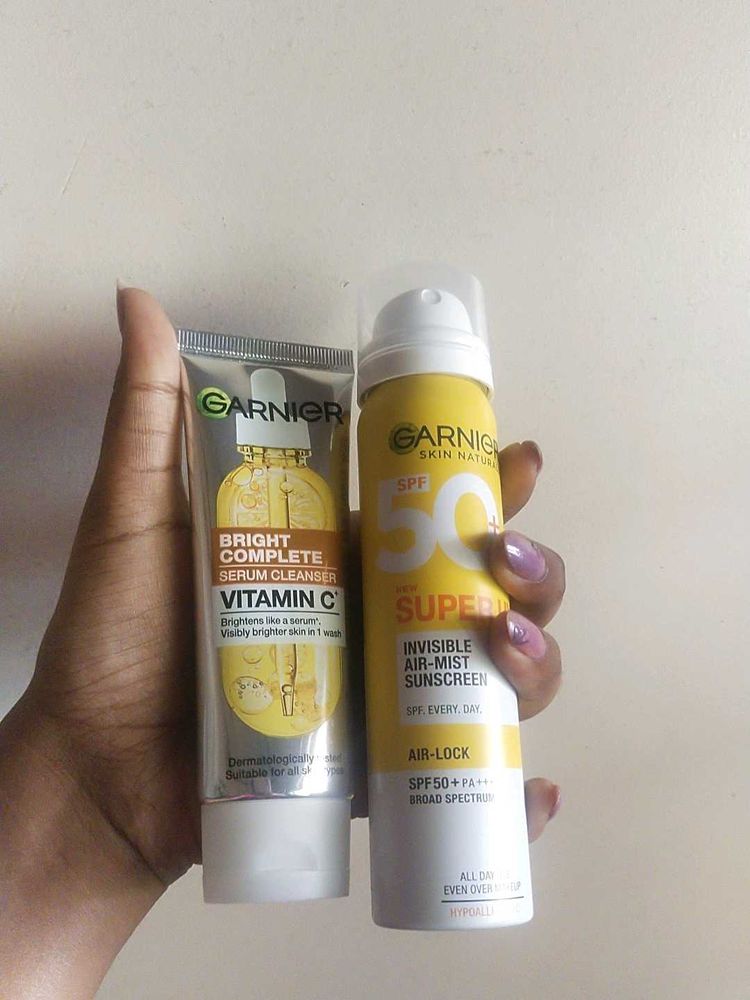 Garnier Vitamin C Cleanser &amp; SPF 50 Sunscreen