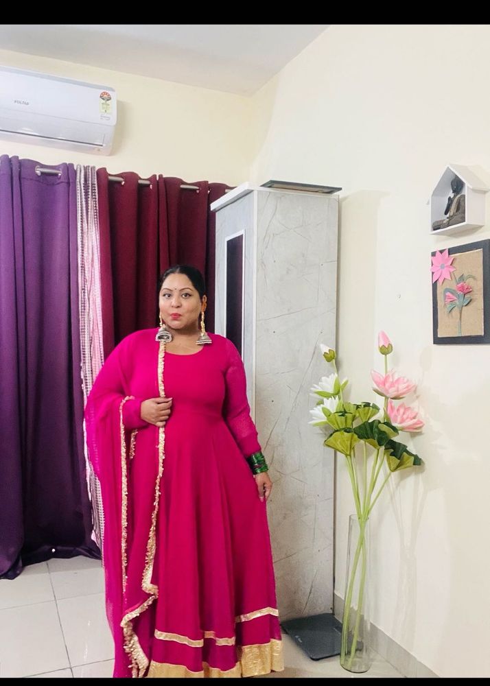 Hot Pink Anarkali Suit By Onewe