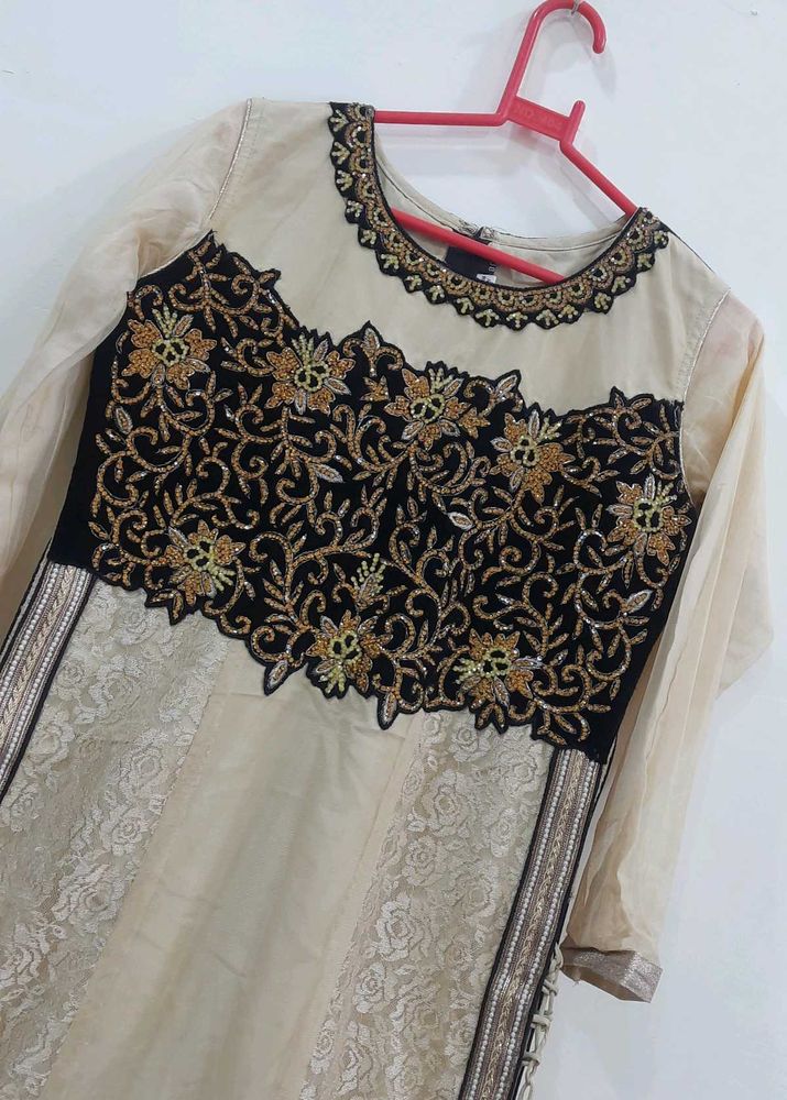 Net Kurta With Heavy Stone Work🖤✨️