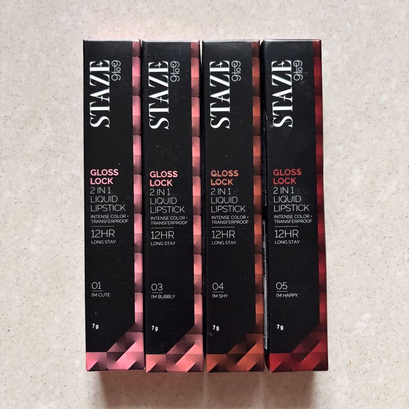 Staze 9To9 Glossy Lock 2-In-1 Liquid Lipsticks