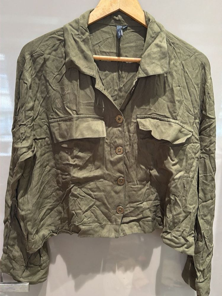 Olive Green Button-Down Shirt