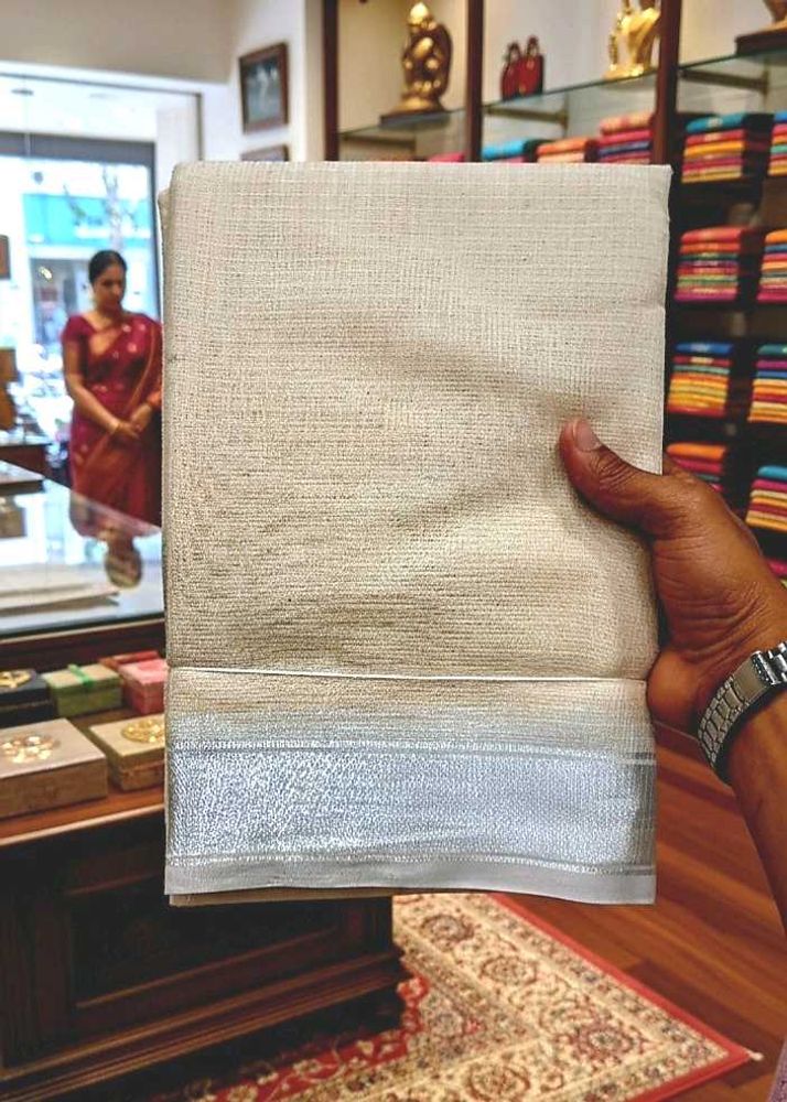 Elegant Saree with Silver Border