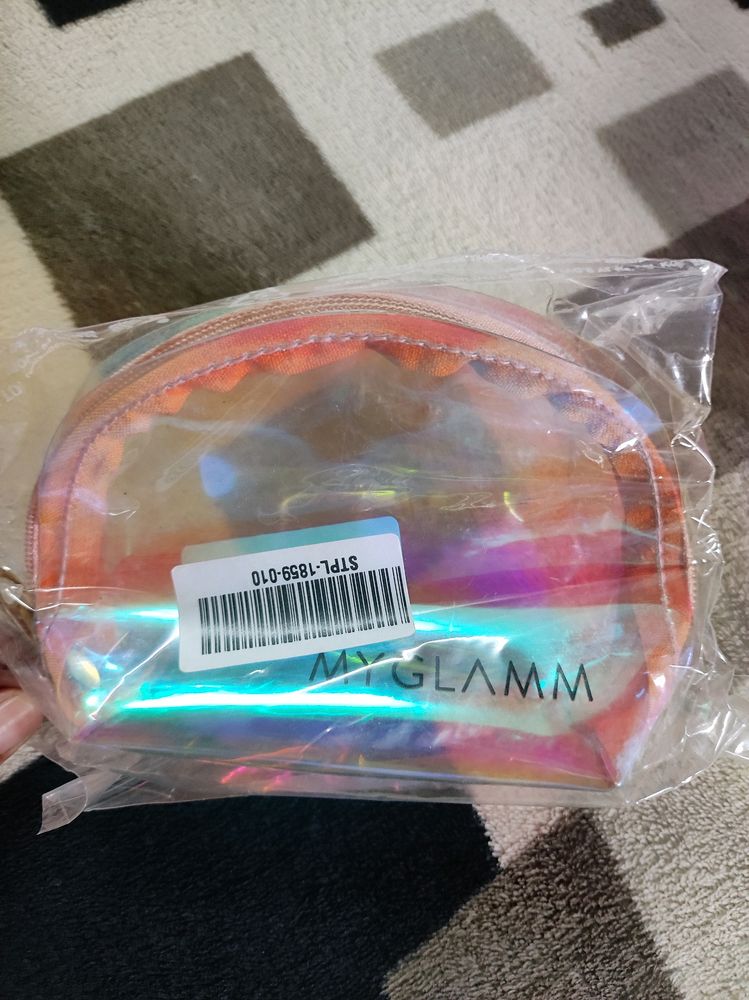 Myglamm small holographic Pouch