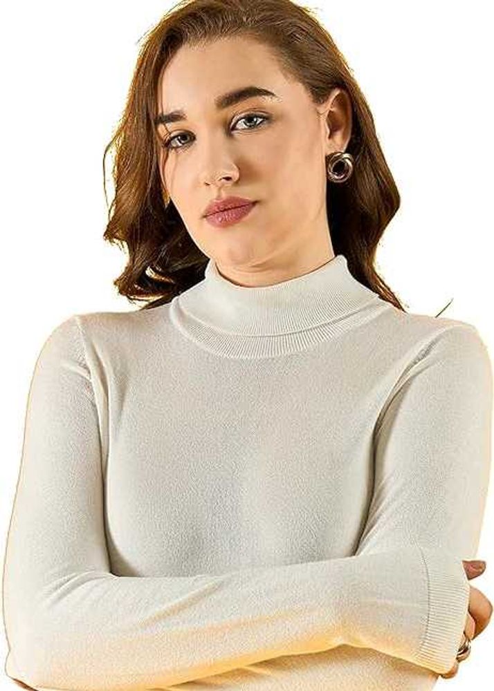 WHITE TURTLE NECK SWEATER