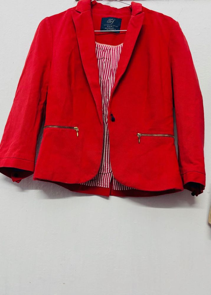 Zara Red Blazer