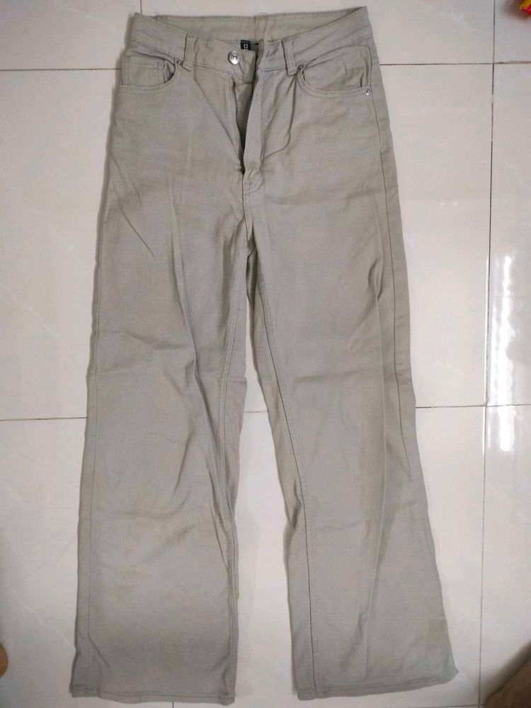 Khaki Straight Fit H&amp;M Jeans For Women