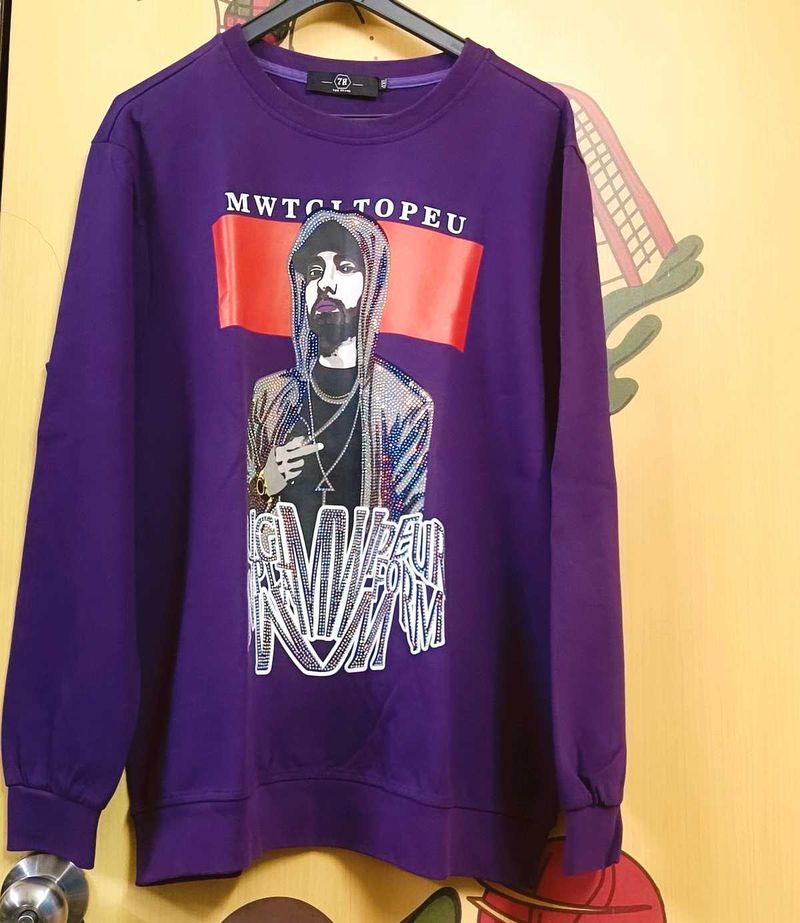 Purple Eminem Graphic Print Tee