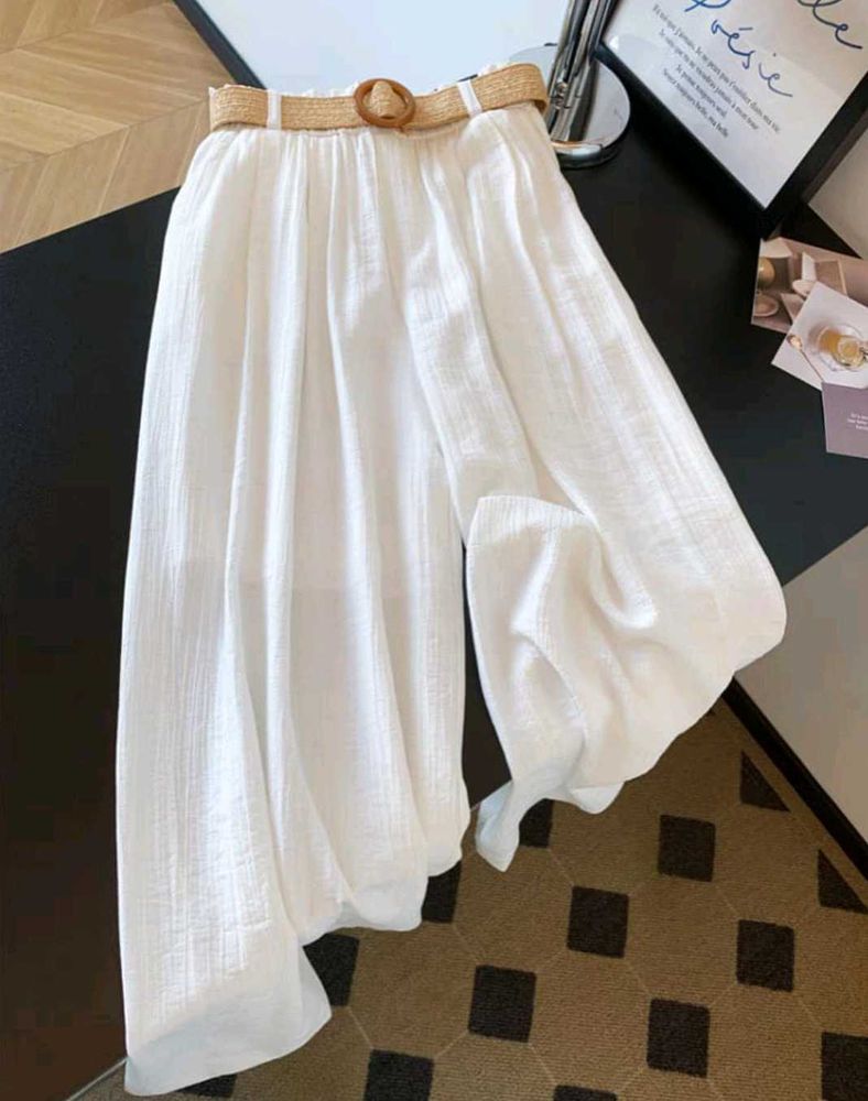 Korean Aesthetic White Flare Pants