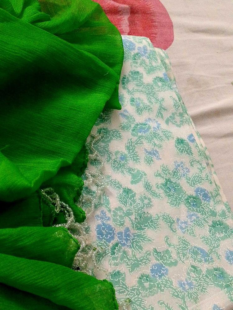 Cotton Fabric With Dupatta 2.25 Metre Kurti Frock