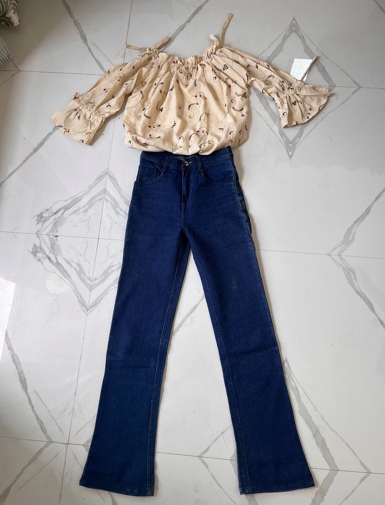 Cute Top and Jeans Set