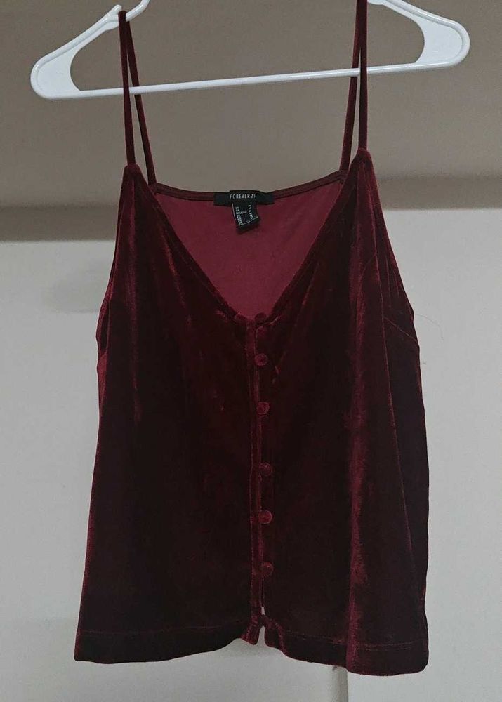 Maroon Velvet Top