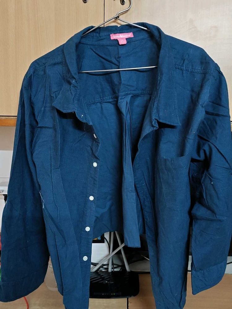 Navy Blue Button-Down Shirt