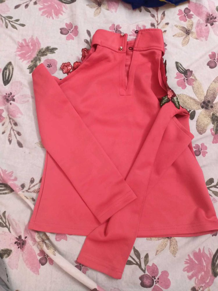 Cute Floral Embroidered Top