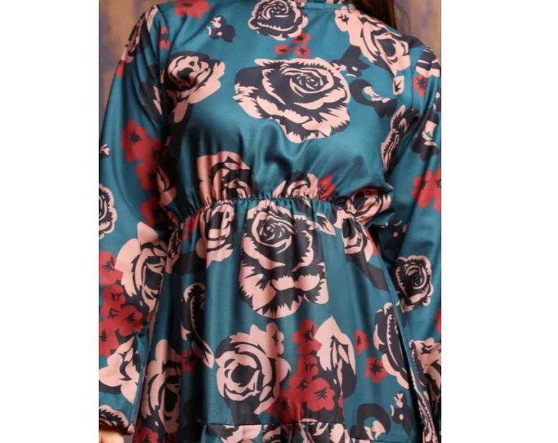 Floral Print Long Sleeve Dress