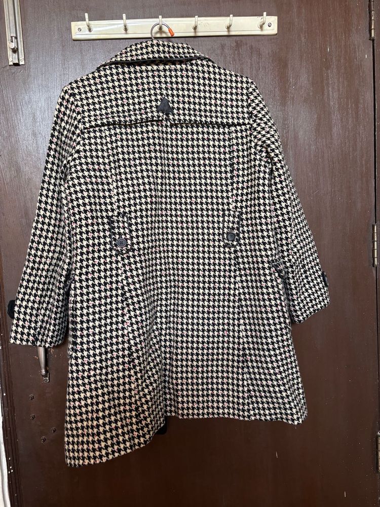 Houndstooth Woollen Stylish Coat