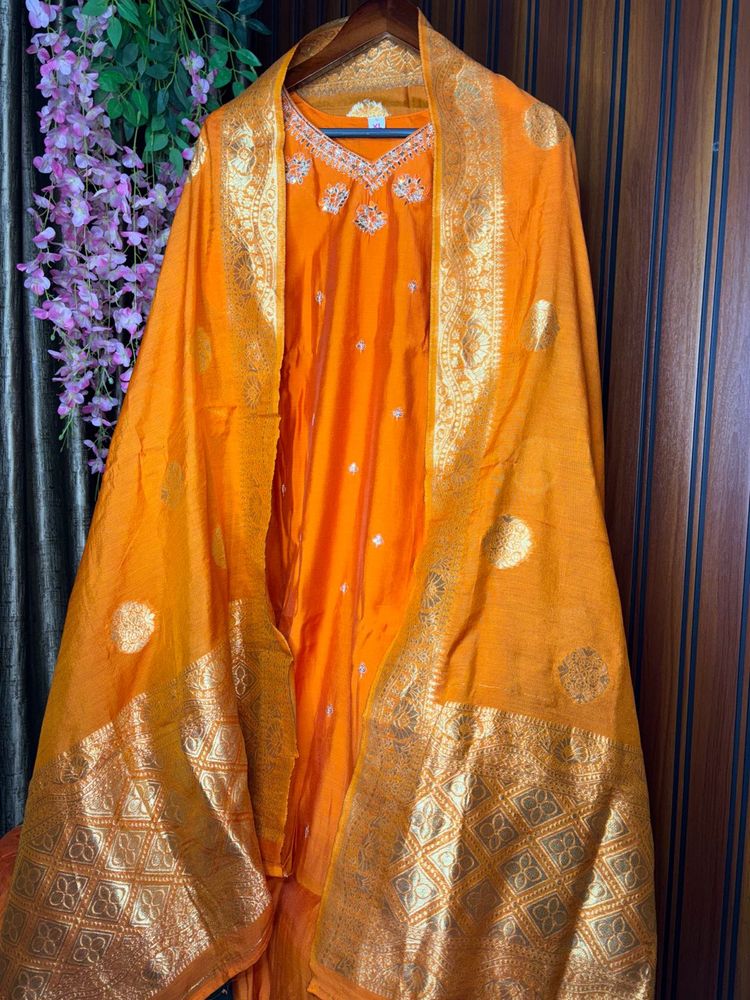Roman Silk Orange Suit
