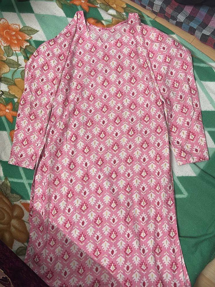 Pink Printed Kurta