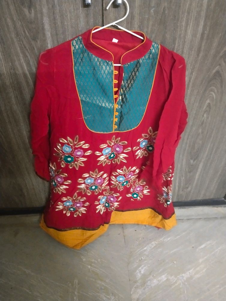 Party Wear Kurty With Embroidery
