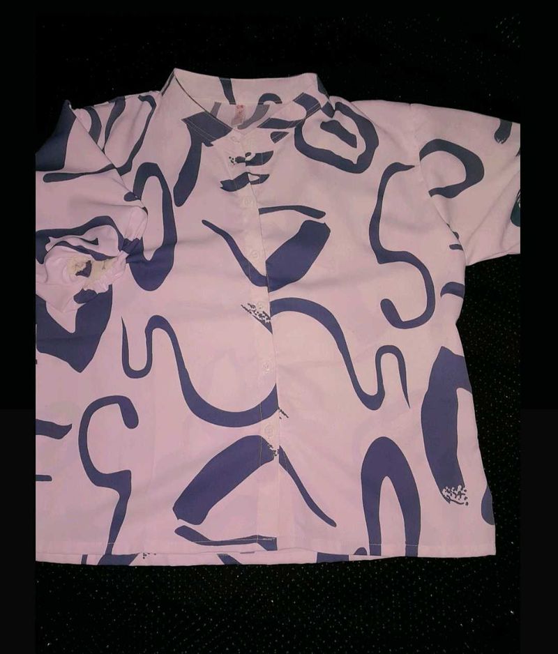 Abstract Print Short Sleeve Shirt