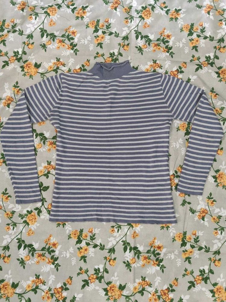 Striped Turtleneck Top