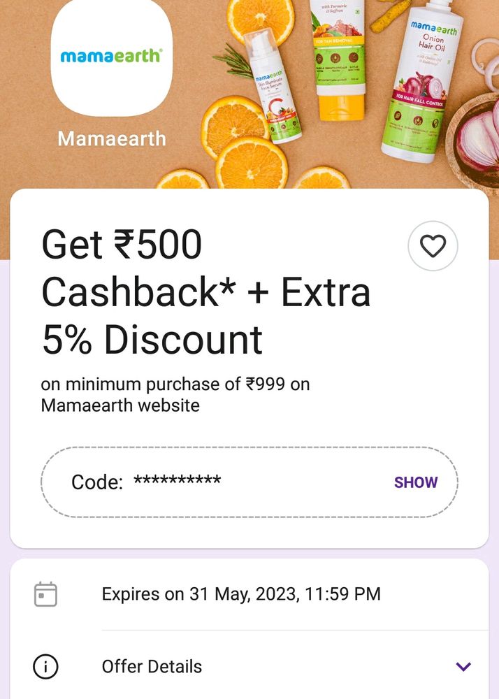 Get 500rupee Cashback+ 5%off Coupne Code