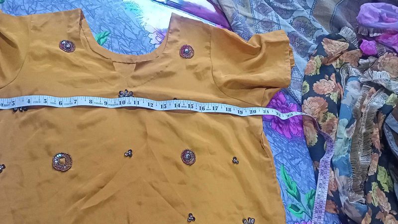 Embroidered Kurta set with heavy dupatta