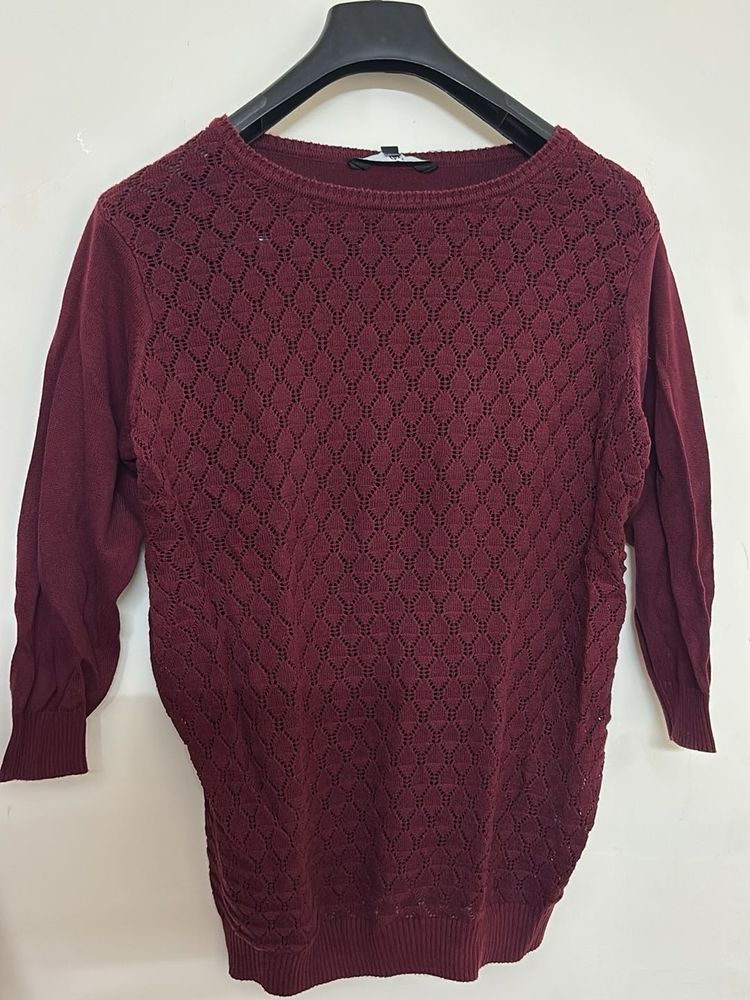 Burgundy Knit Sweater