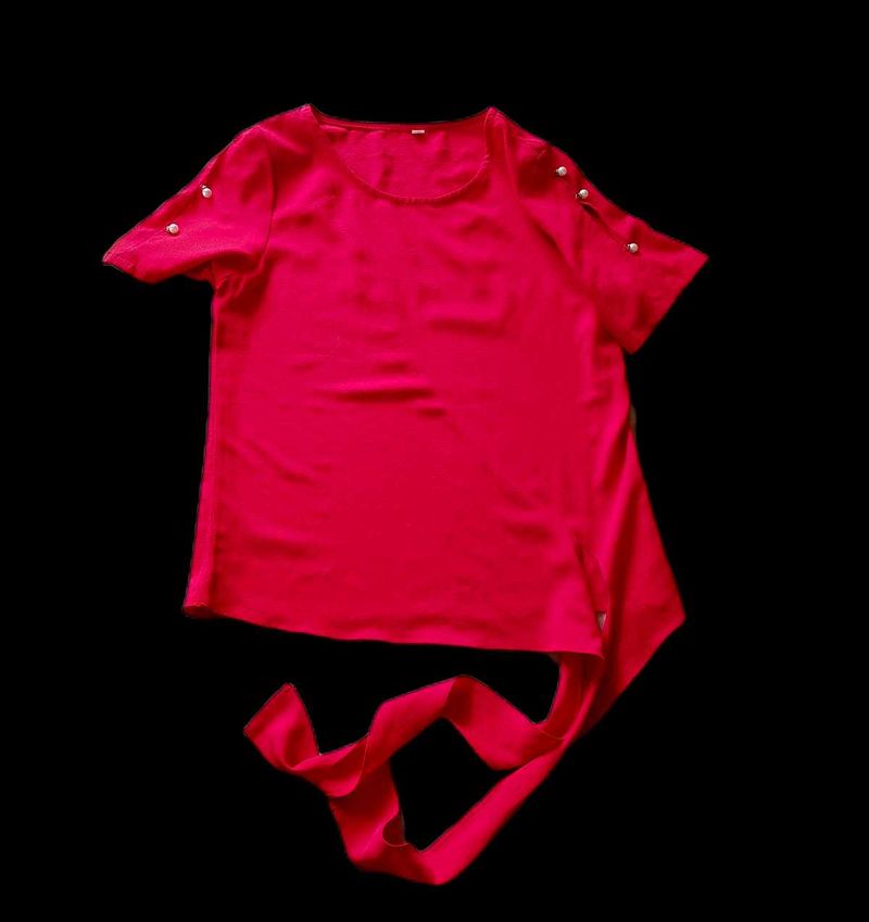 Tomato Red Fitted String Top