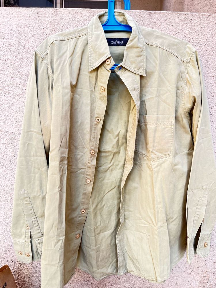 Men's Beige Casual Shirt