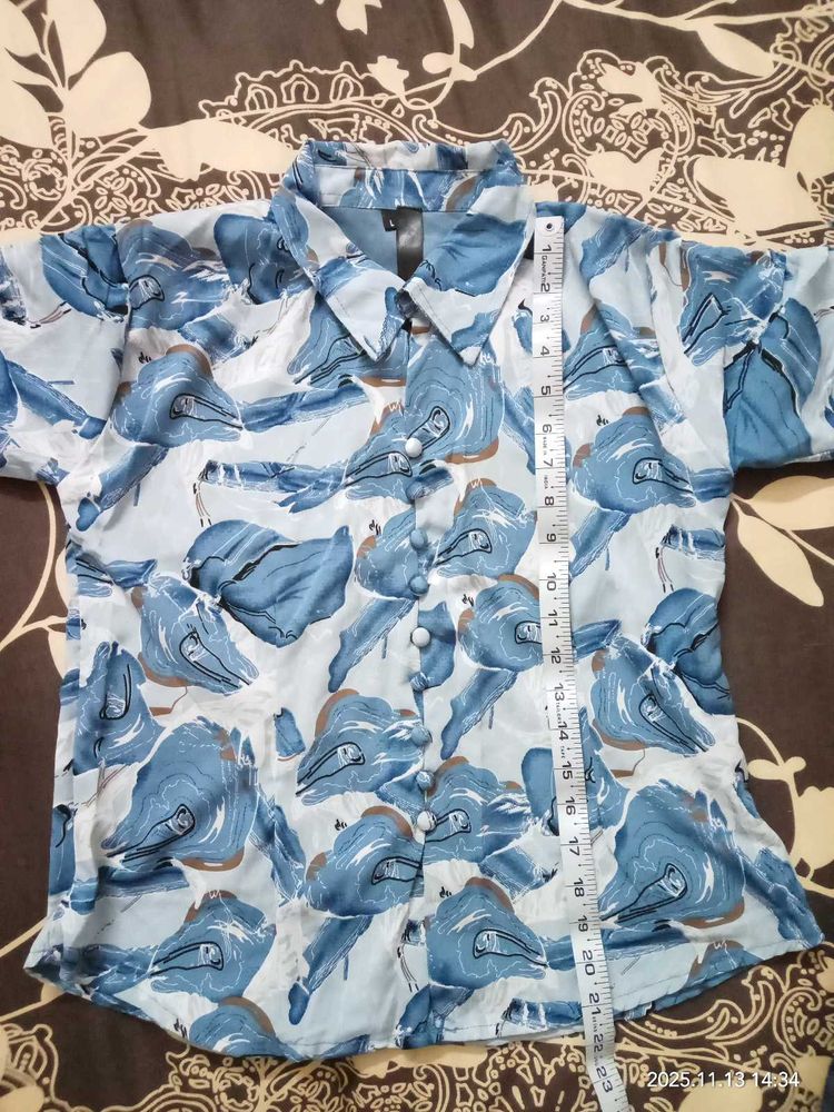 Blue Patterned Shirt