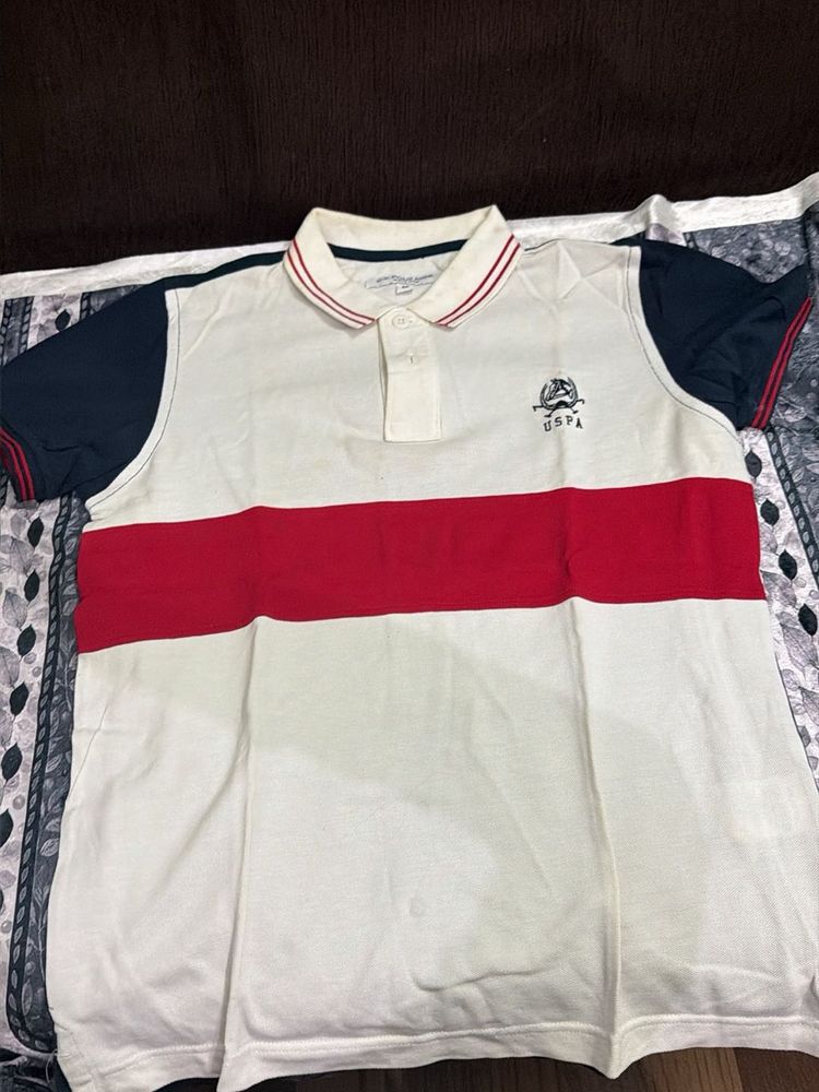 USPA Striped Polo T-Shirt