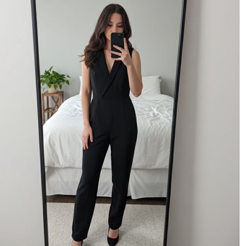 Sleek Black Sleeveless Jumpsuit