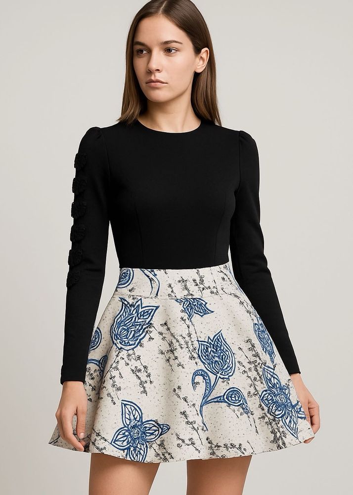 Floral Print Mini Skirt
