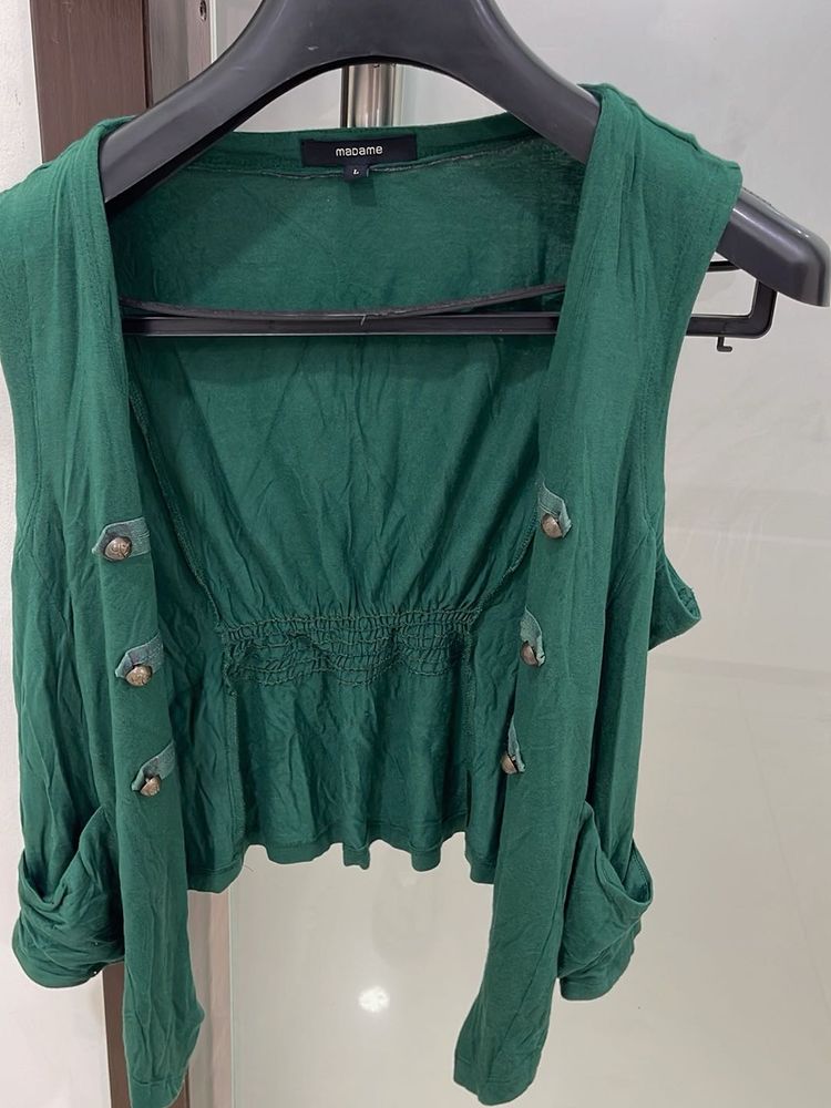 Green Sleeveless Top