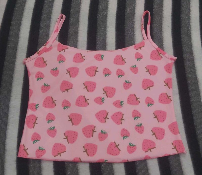 Strawberry Print Tank Top