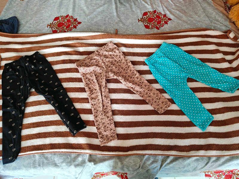 Baby Girl Colorful Leggings - Set of 3