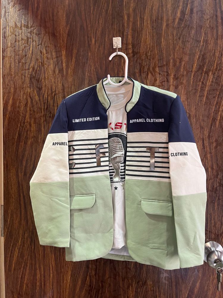 10-12 Years Boys Blazer With T-shirt