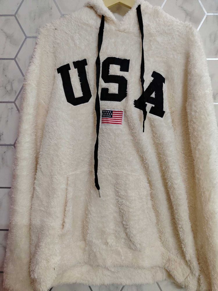 USA Graphic Fuzzy Hoodie