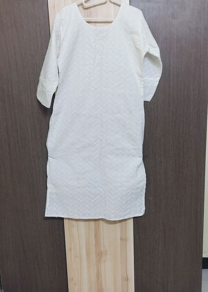 pure white chikankari top