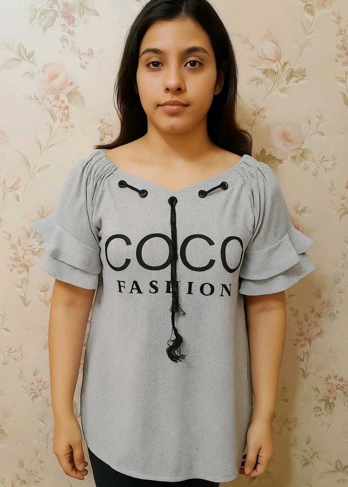 Beautiful Trendy Grey T-shirt For Women🤍