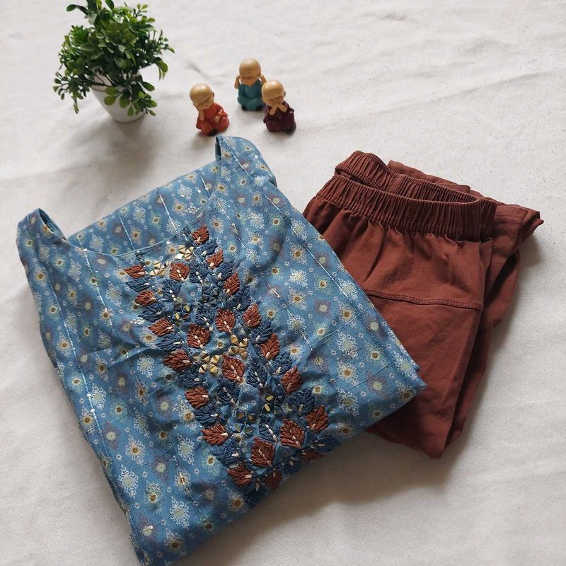 Embroidered Blue Kurta