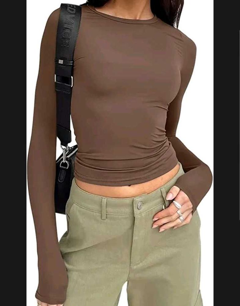 Brown Long Sleeve Top