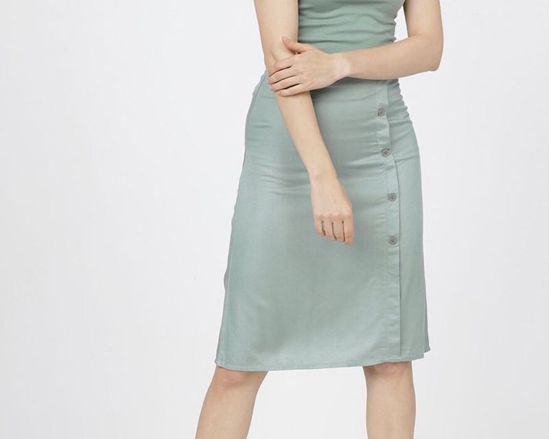 Midi Sage Skirt